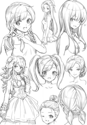 動漫人物發(fā)型設(shè)計(jì)參考 基礎(chǔ)技法與風(fēng)格化表達(dá)